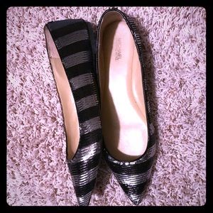 Black & Silver MIchael Kors Flats